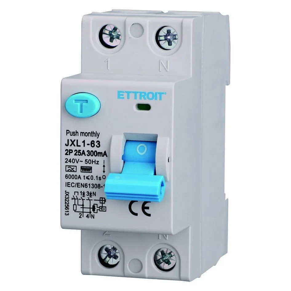 JX3225613 — Interruttore Differenziale Puro 2P 25A 300mA 220V-6kA Tipo F