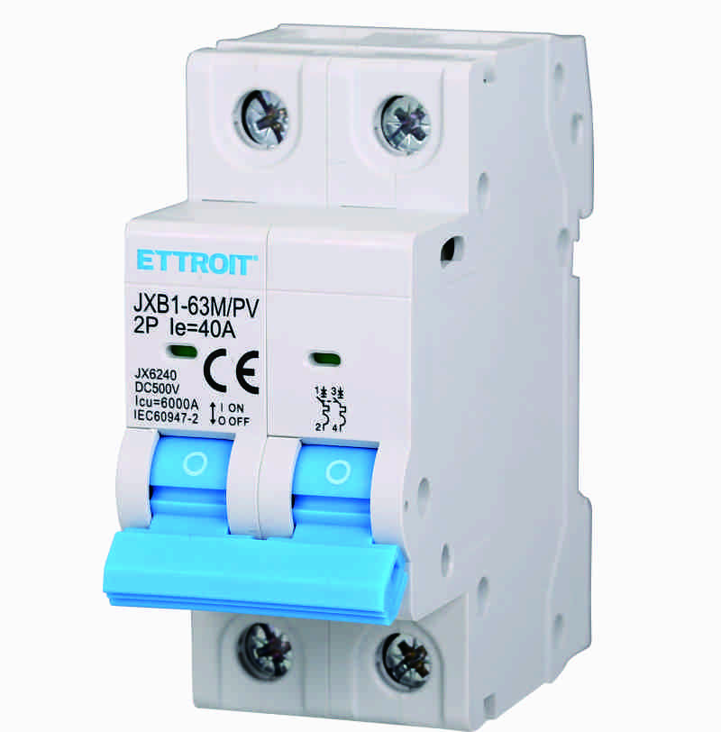 JX6240 — Interruttore Magnetotermico DC per Fotovoltaico 2P 40A 6kA 500V DC