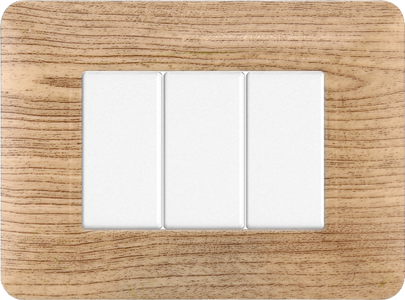 MT83304 — PLACCA PLASTICA 3P LEGNO CHIARO