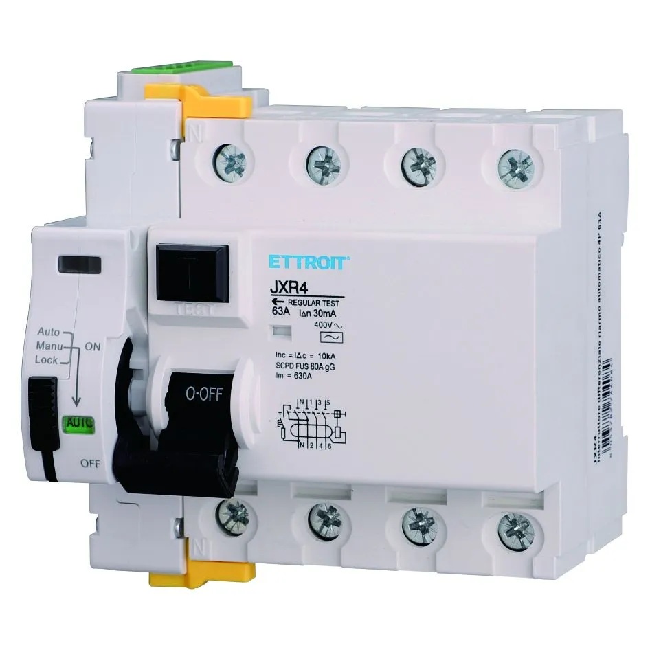 JXR4 — Interruttore differenziale riarmo automatico 4P 63A