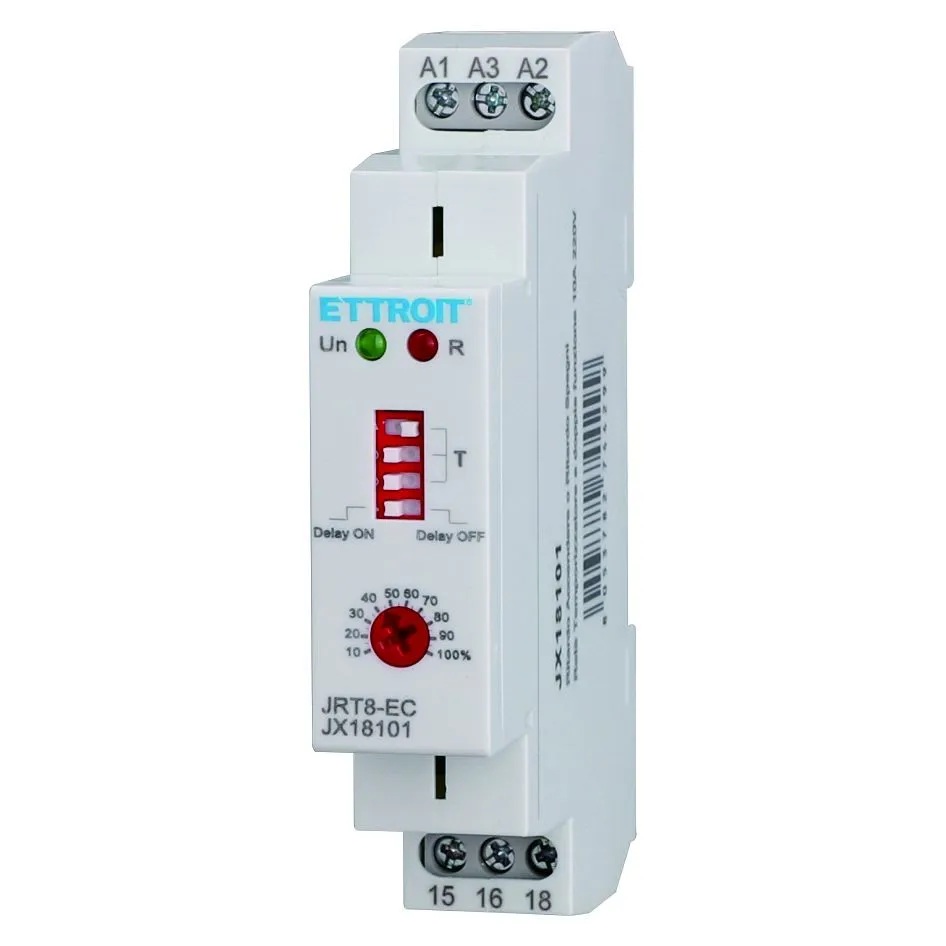 JX18101 — Relè Temp. Doppia Funzione Ritardo Accensione/Spegnimento AC 230V 1 SPDT 10A