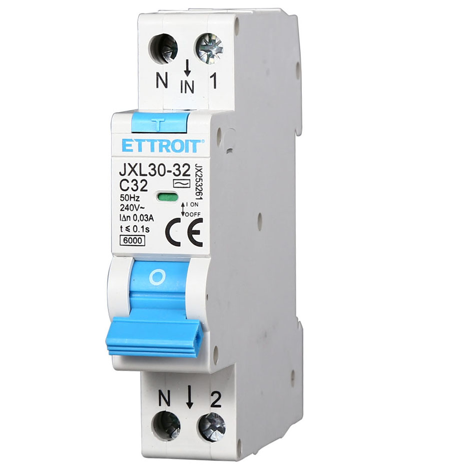 JX253261 — Magnetotermico Differenziale 1P+N 32A 30mA 220V-6kA ELETTRONICO