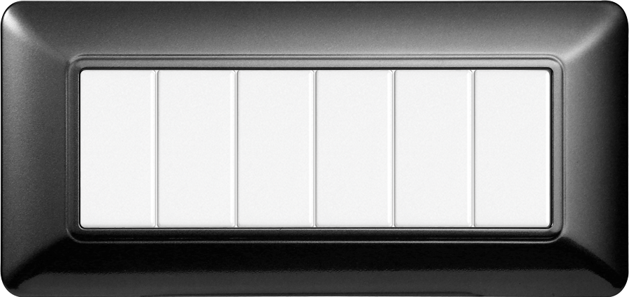 MT83607 — PLACCA PLASTICA 6P ACCIAIO SCURO