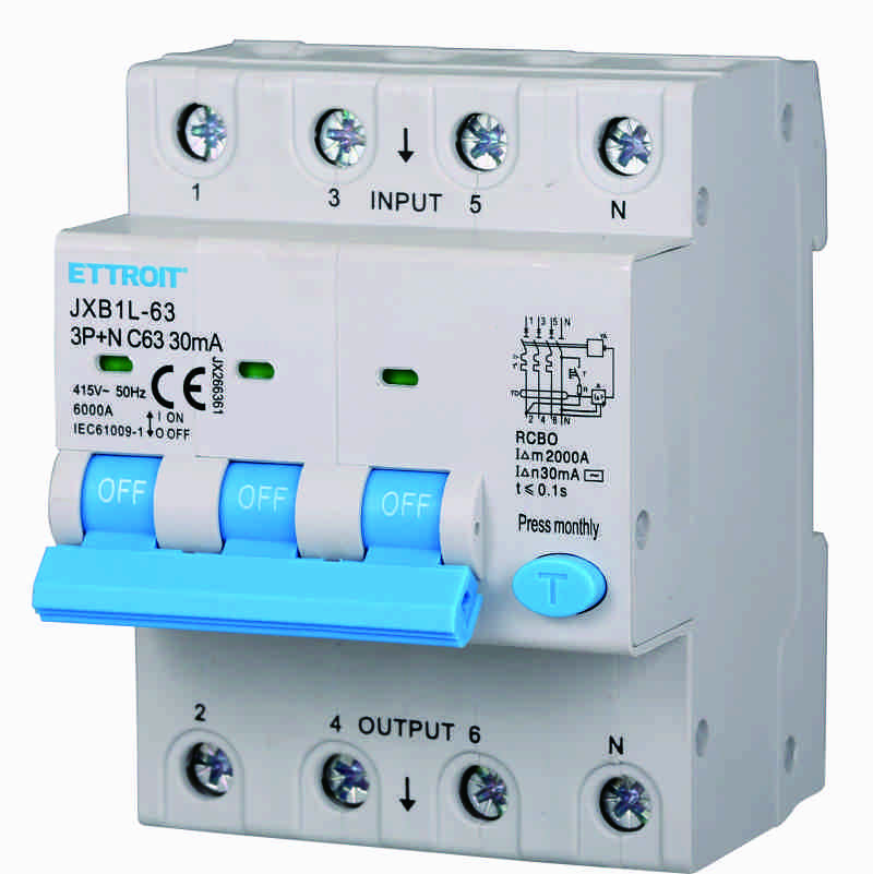 JX266361 — Magnetotermico Differenziale 3P+N 63A 30mA 380V-6kA ELETTRONICO