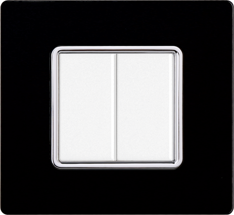 MT84202 — PLACCA VETRO 2P NERO