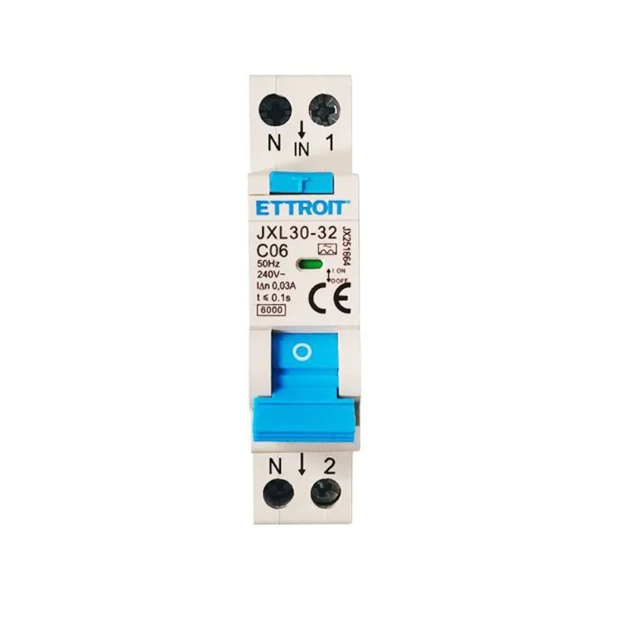 JX250664 — Magnetotermico Differenziale 1P+N 6A 30mA 220V-6kA CLASSE A ELETTRONICO