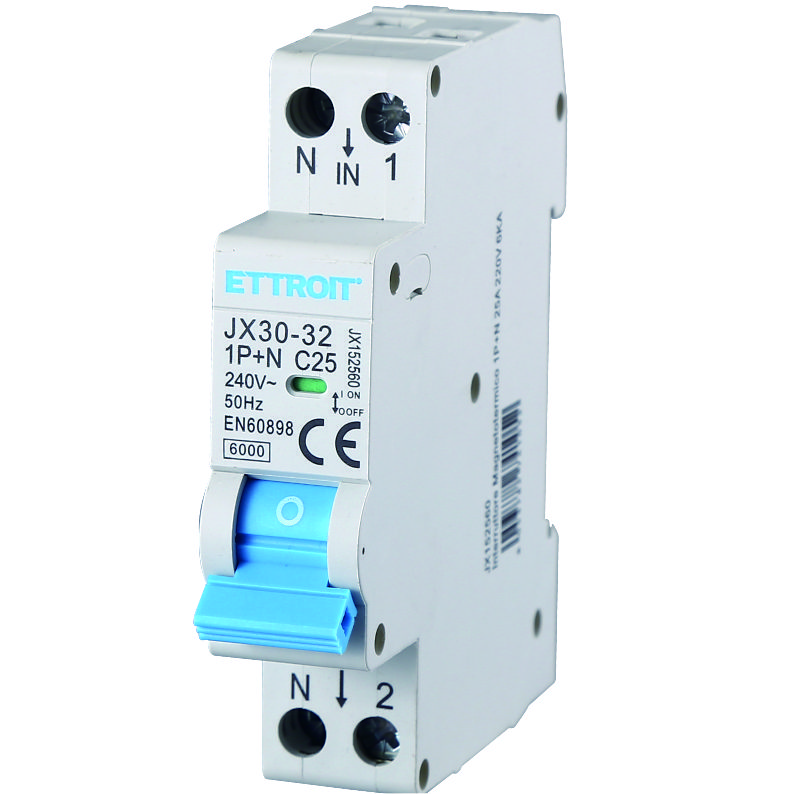 JX152560 — Interruttore Magnetotermico 1P+N 25A 220V 6kA