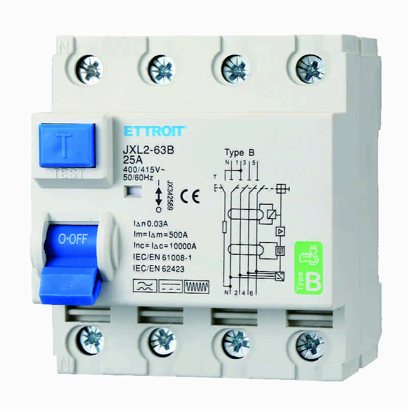 JX342569 — Magnetotermico Differenziale Puro 4P 25A 30mA Tipo B 6kA AC/DC 380V