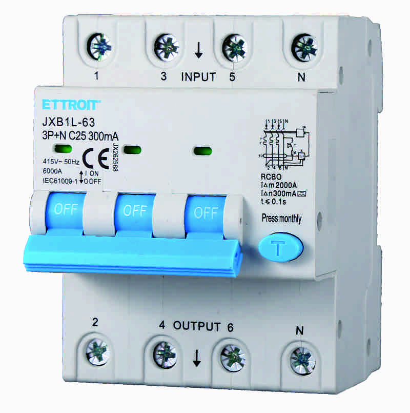 JX262568 — Magnetotermico Differenziale 3P+N 25A 300mA 380V-6kA CLASSE A ELETTRONICO