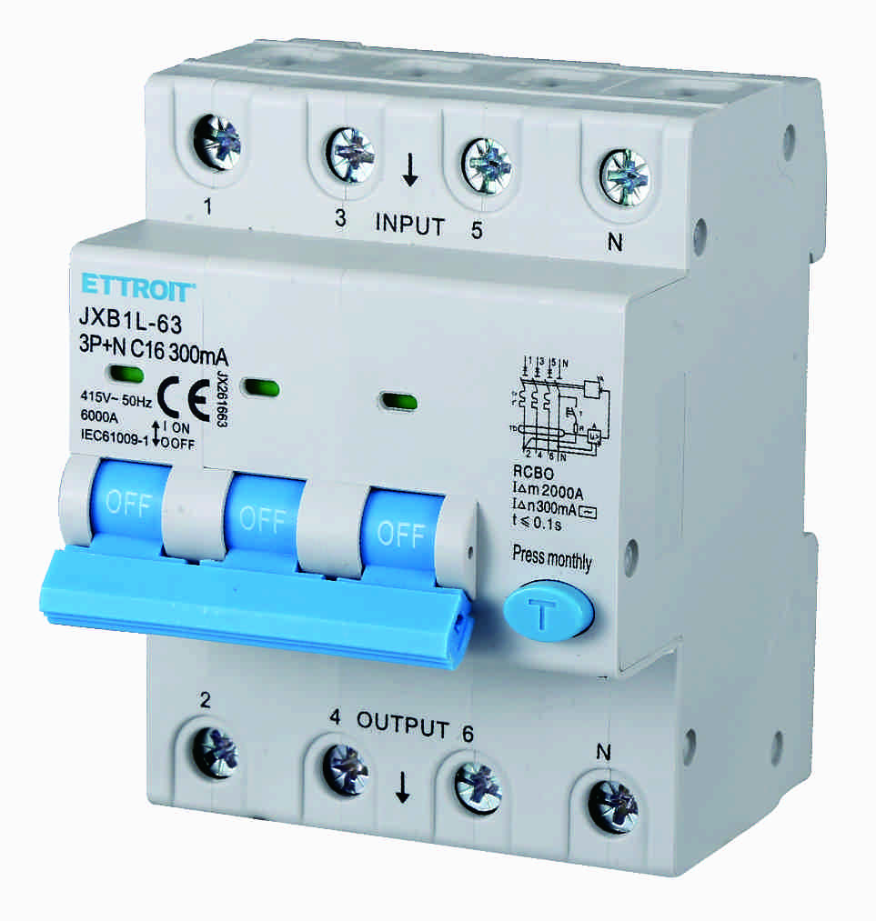 JX261663 — Magnetotermico Differenziale 3P+N 16A 300mA 380V-6kA ELETTRONICO