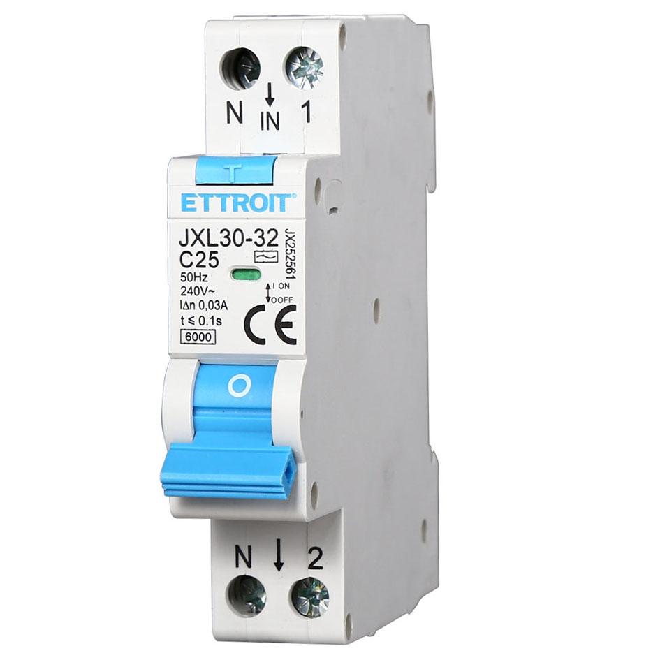 JX252561 — Magnetotermico Differenziale 1P+N 25A 30mA 220V-6kA ELETTRONICO