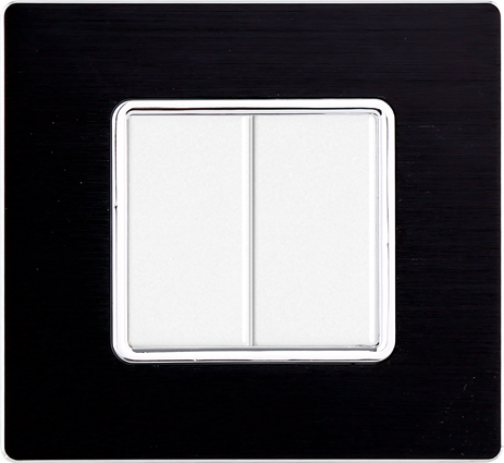 MT86202 — PLACCA ALLUMINIO 2P NERO