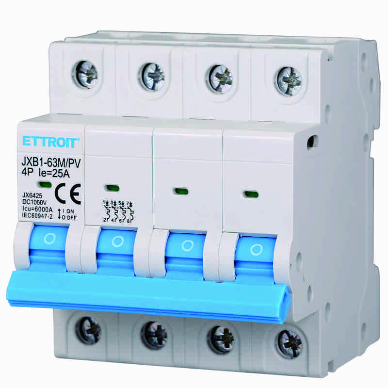 JX6425 — Interruttore Magnetotermico DC per Fotovoltaico 4P 25A 6kA 500V DC
