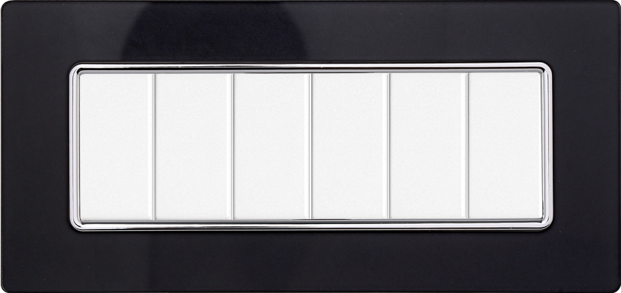 MT84602 — PLACCA VETRO 6P NERO