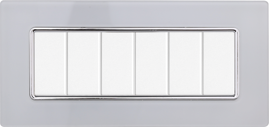 MT84601 — PLACCA VETRO 6P BIANCO