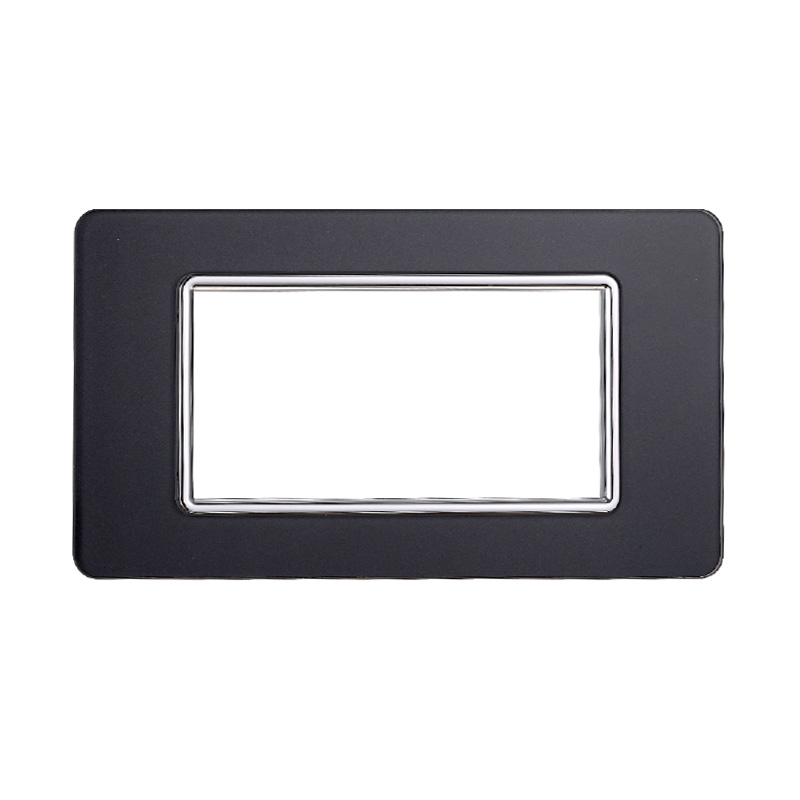 EV84410 — PLACCA VETRO 4P ACCIAIO SCURO