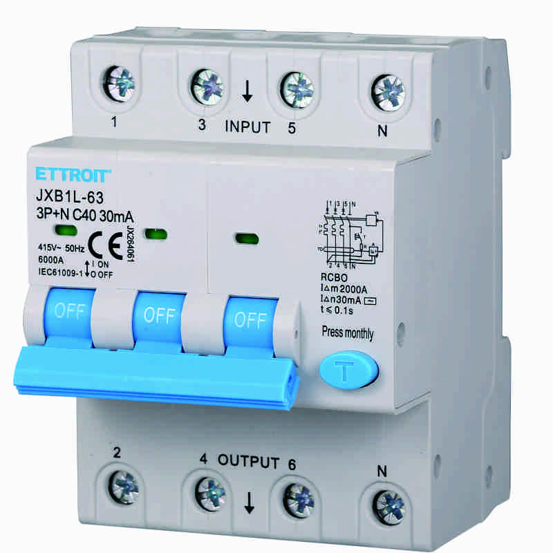 JX264061 — Magnetotermico Differenziale 3P+N 40A 30mA 380V-6kA ELETTRONICO