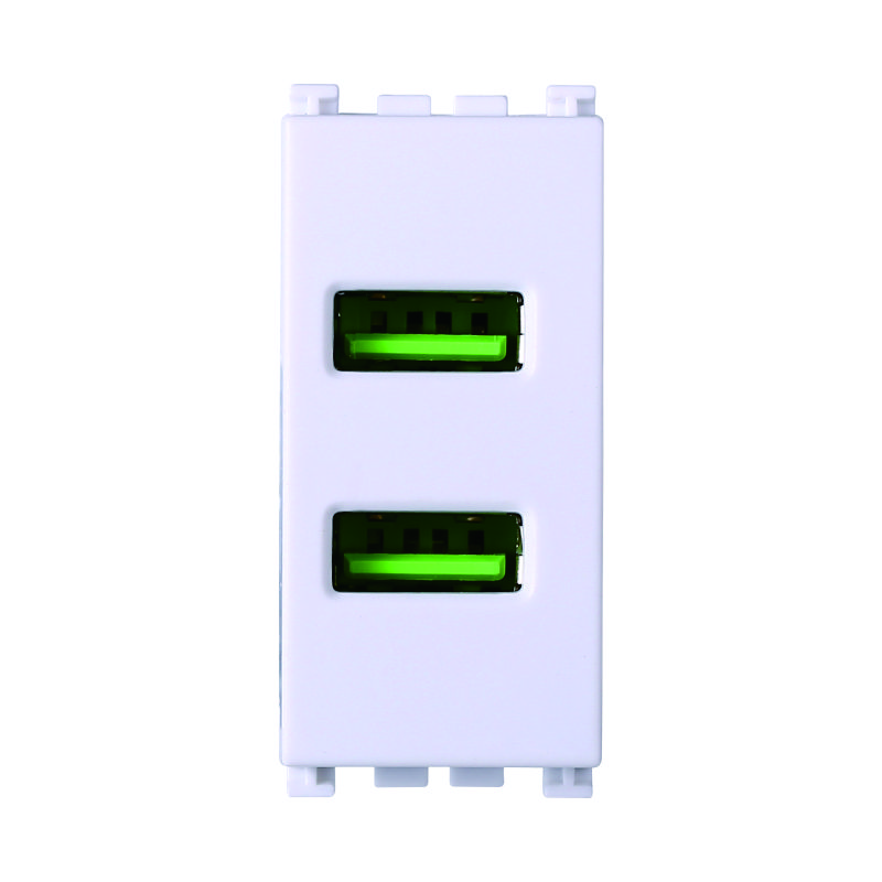 VA2402B — PRESA USB 2POSTI 2.1AMH BIANCO
