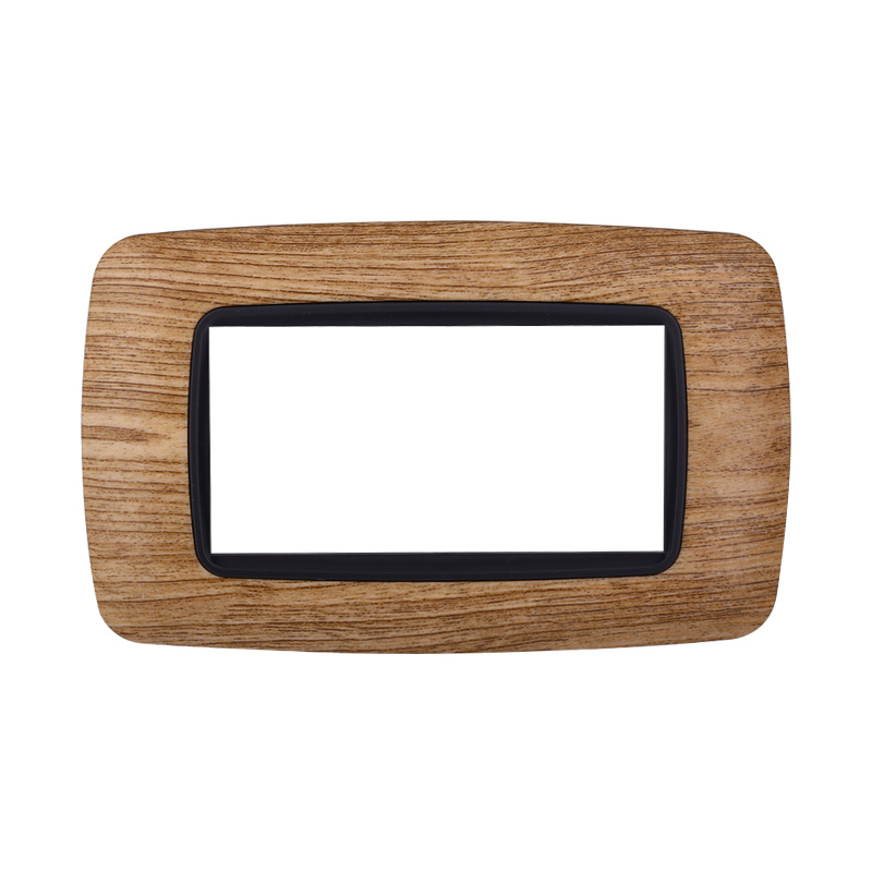 LN88405 — PLACCA PLASTICA 4P BOMBATA LEGNO SCURO