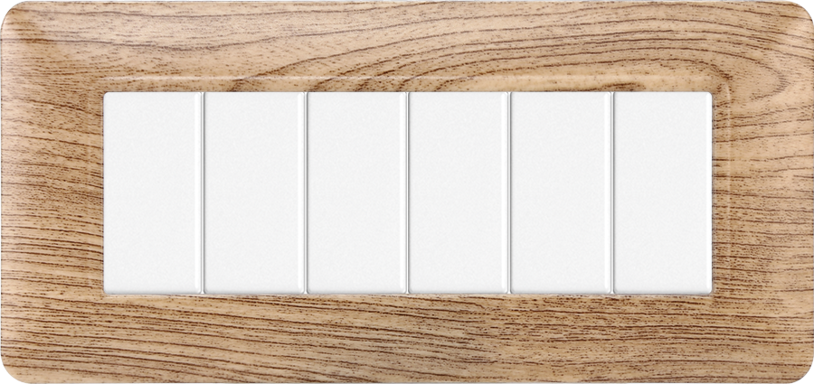 MT83604 — PLACCA PLASTICA 6P LEGNO CHIARO