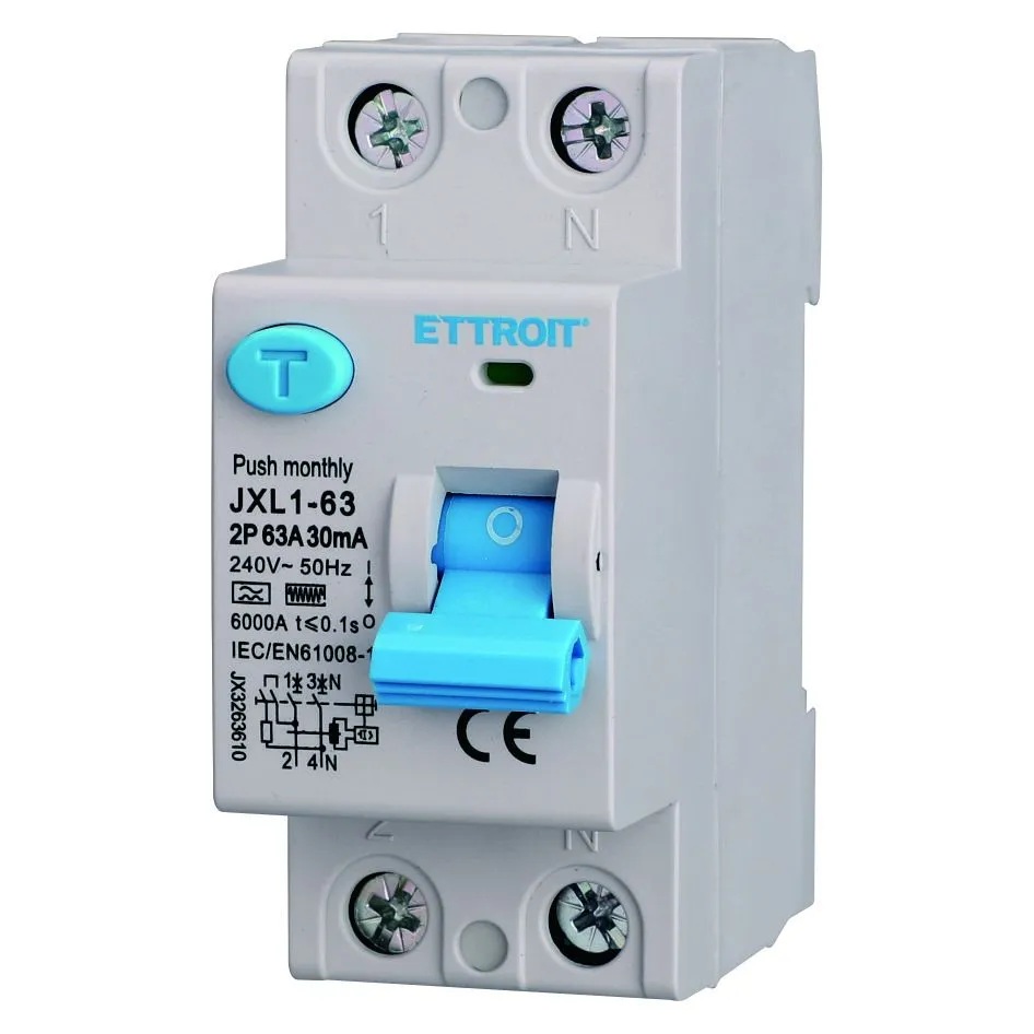 JX3263610 — Interruttore Differenziale Puro 2P 63A 30mA 220V-6kA Tipo F