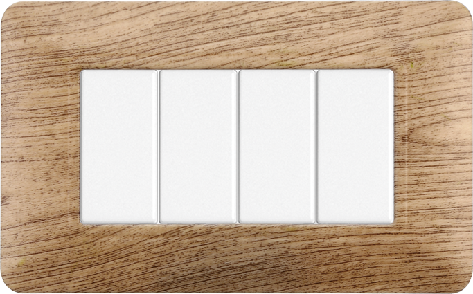 MT83404 — PLACCA PLASTICA 4P LEGNO CHIARO