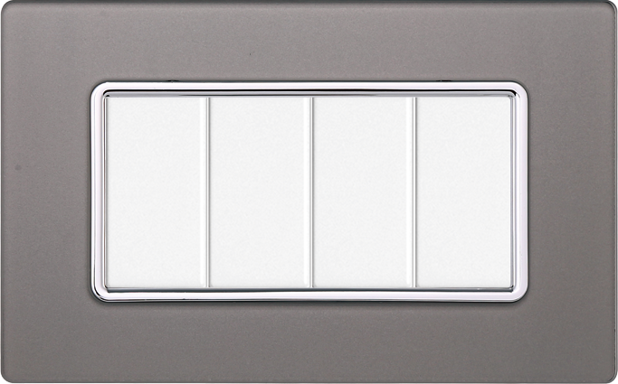 MT84406 — PLACCA VETRO 4P SILVER