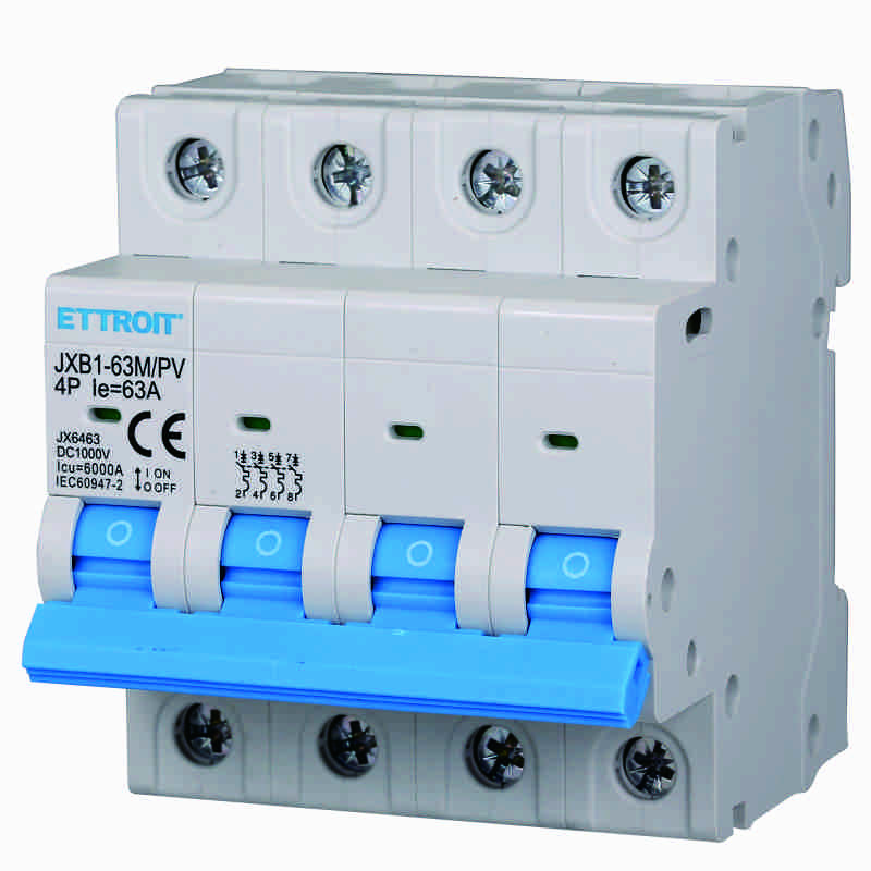 JX6463 — Interruttore Magnetotermico DC per Fotovoltaico 4P 63A 6kA 500V DC