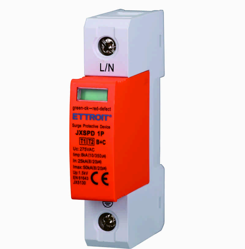 JX5130 — Scaricatore Di Sovratensione 1P 25kA-50kA T1+T2
