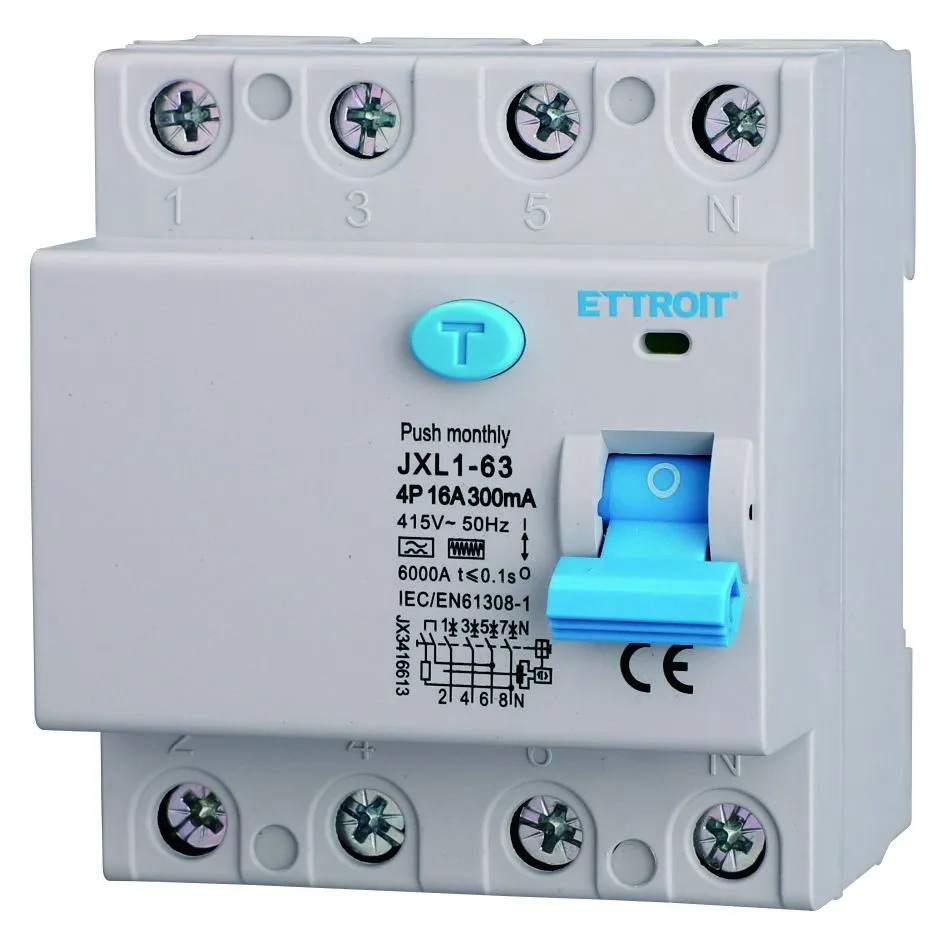 JX3416613 — Interruttore Differenziale Puro 4P 16A 300mA 380V-6kA Tipo F