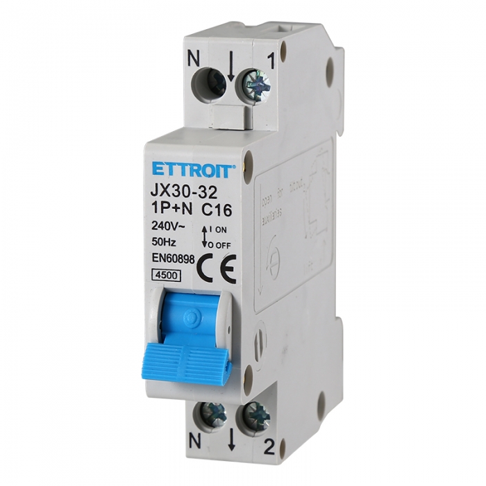 JX151640 — Interruttore Magnetotermico 1P+N 16A 220V 4.5kA