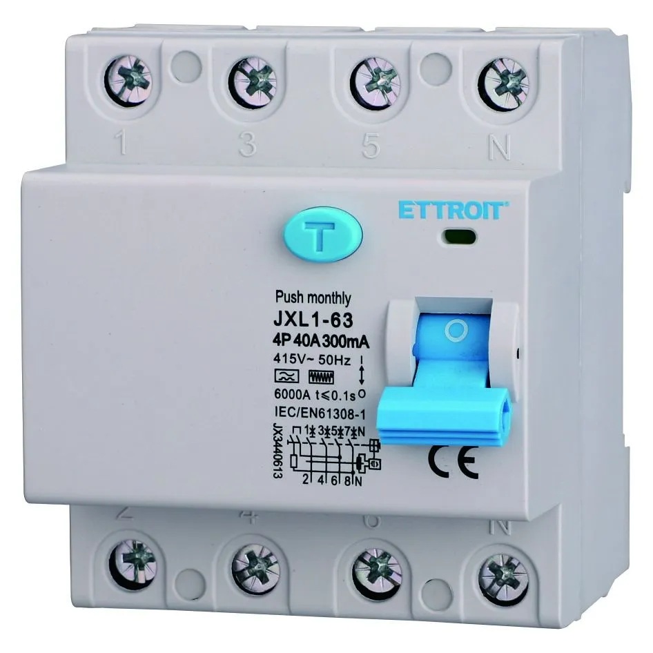 JX3440613 — Interruttore Differenziale Puro 4P 40A 300mA 380V-6kA Tipo F