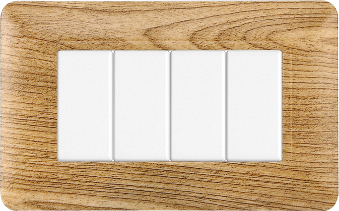 MT83405 — PLACCA PLASTICA 4P LEGNO SCURO