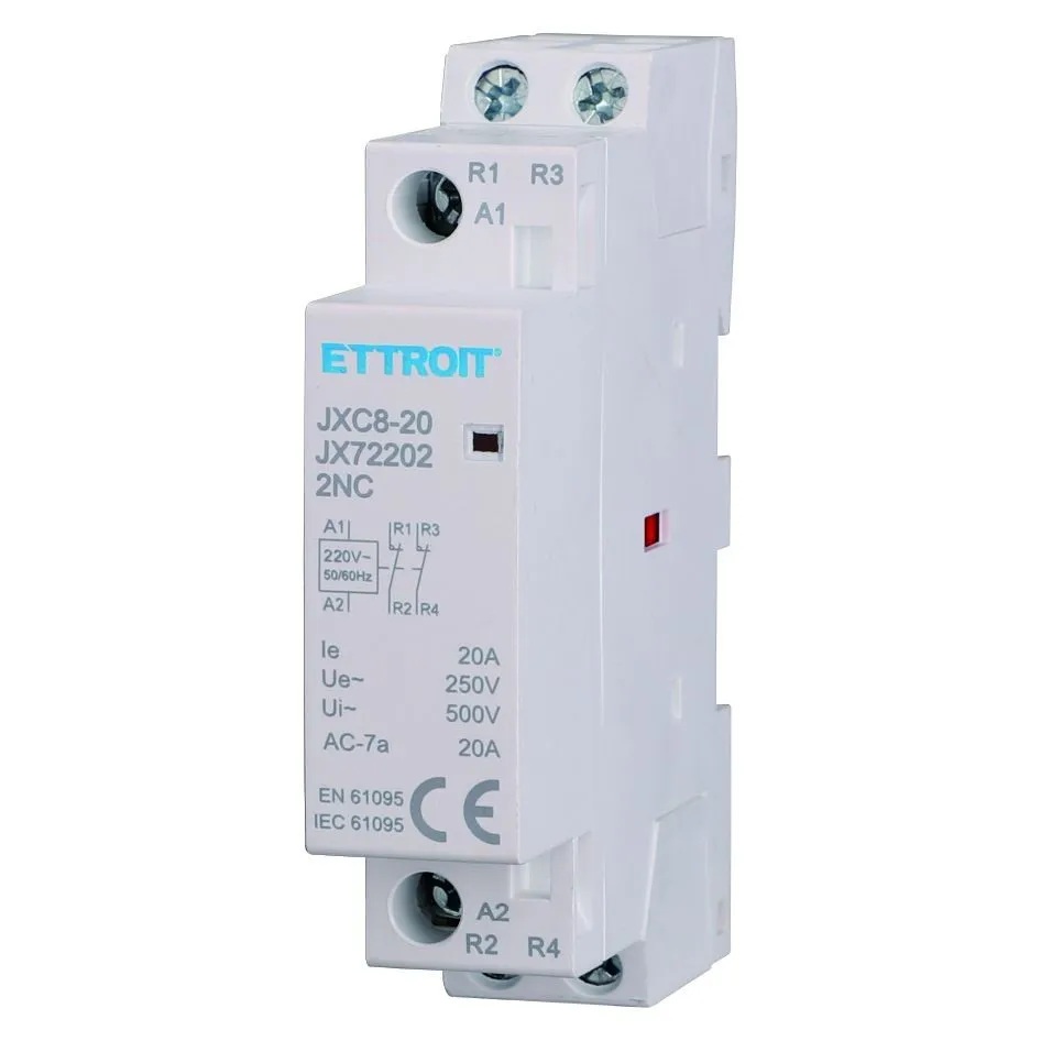 JX72202 — AC contattore DIN Rail 2P 220V 20A 2 Contatti NC