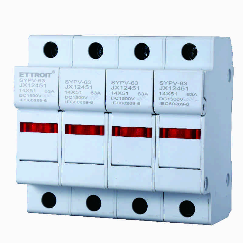 JX12451 — Supporto per fusibili cilindrici Base RT18-63 4P DIN 14 x 51mm AC/DC