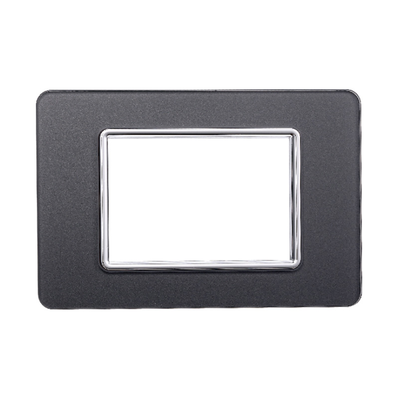 EV84310 — PLACCA VETRO 3P ACCIAIO SCURO