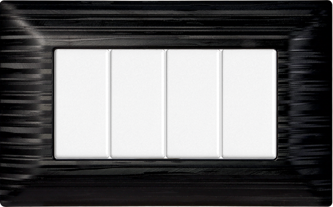 MT85414 — PLACCA 4P NERO SATINATO
