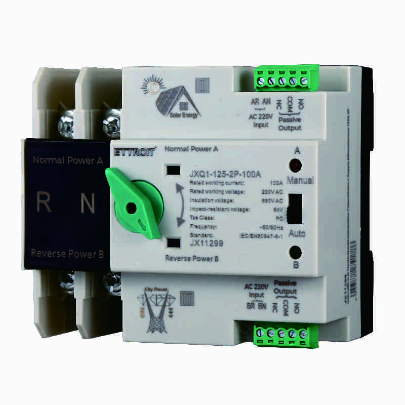 JX11299 — Commutatore automatico di rete ATS Fotovoltaico a Doppia Alimentazione 100A 2P