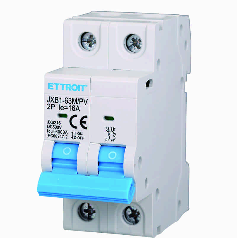 JX6216 — Interruttore Magnetotermico DC per Fotovoltaico 2P 16A 6kA 500V DC
