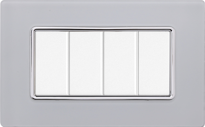MT84401 — PLACCA VETRO 4P BIANCO