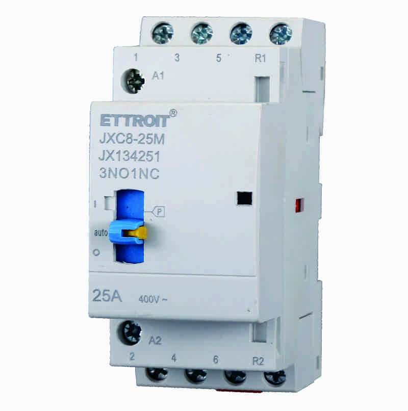 JX134251 — Contattore 4P 25A 220v 50hz AC su Guida DIN Int man. (3NO1NC)