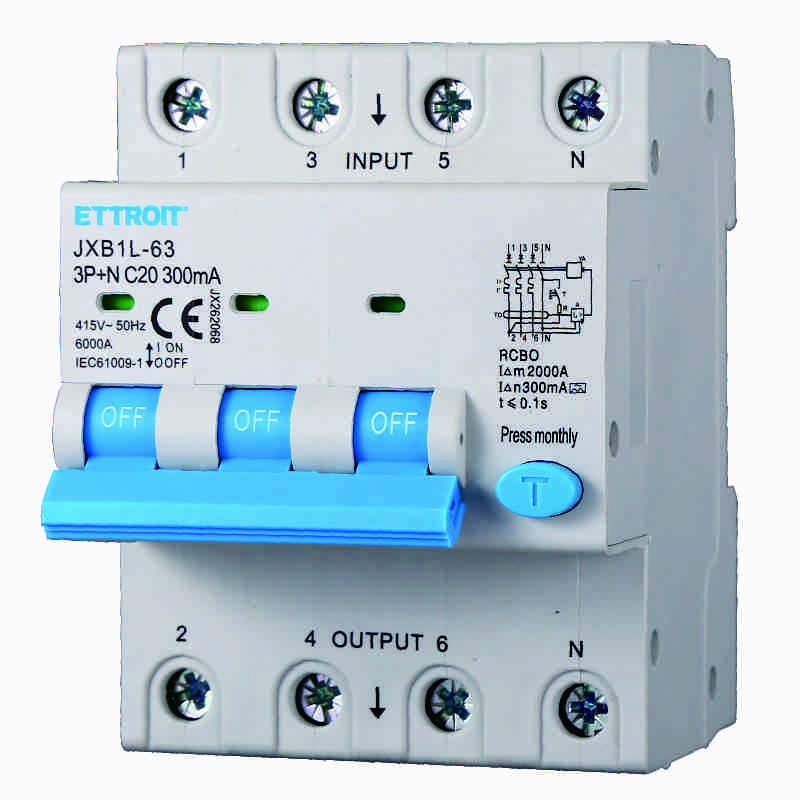 JX262068 — Magnetotermico Differenziale 3P+N 20A 300mA 380V-6kA CLASSE A ELETTRONICO
