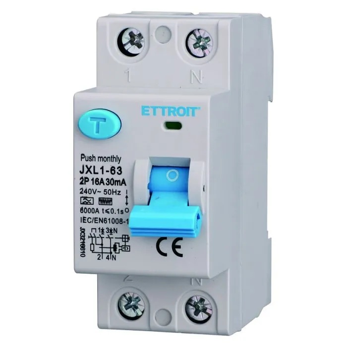 JX3216610 — Interruttore Differenziale Puro 2P 16A 30mA 220V-6kA Tipo F