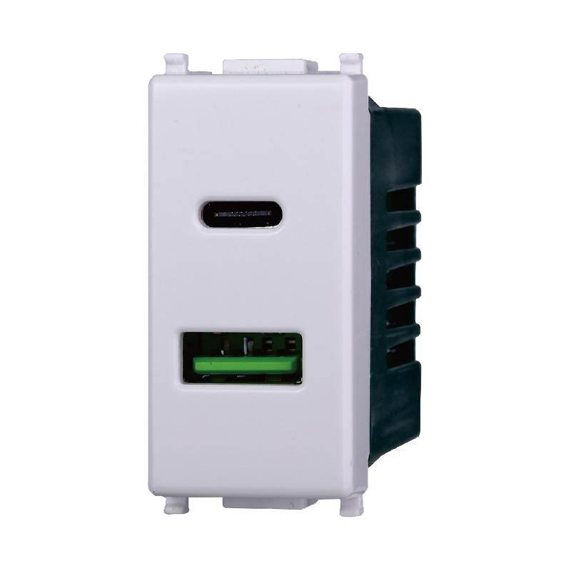 EV3002 — PRESA USB 2 IN 1 USB+TYPE-C 3.1AMH