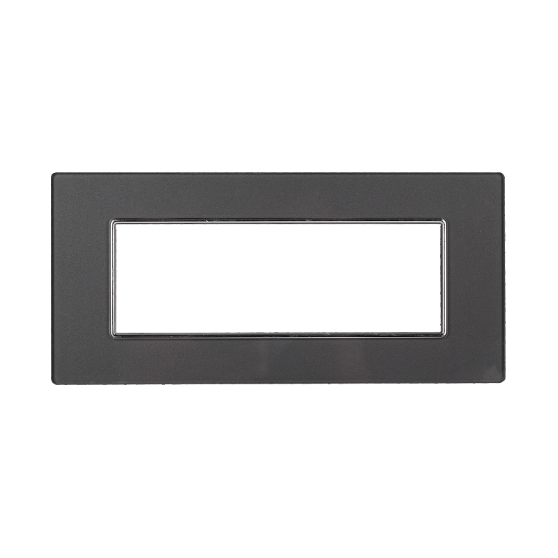 AN84610 — PLACCA VETRO 6P ACCIAIO SCURO