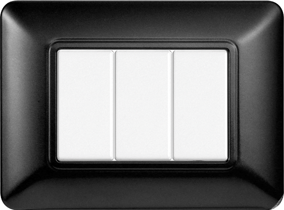 MT83307 — PLACCA PLASTICA 3P ACCIAIO SCURO