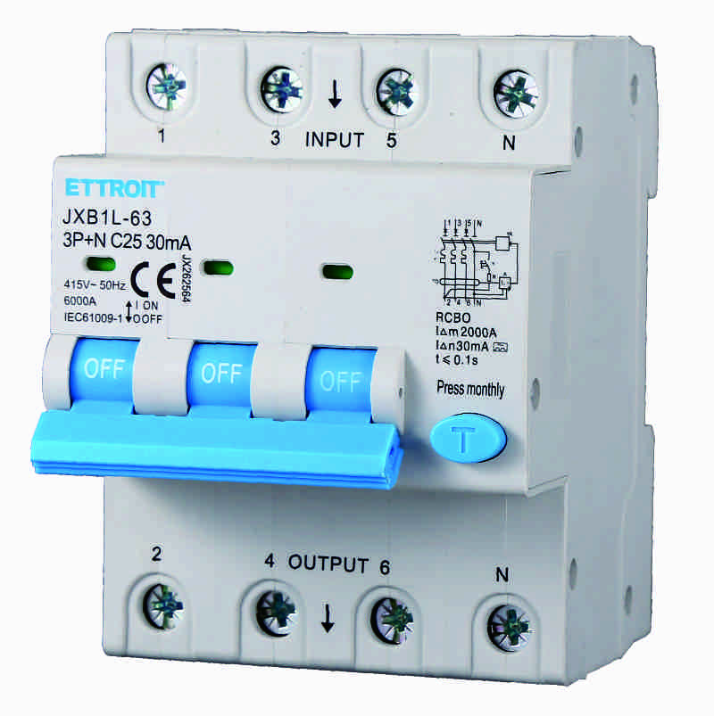JX262564 — Magnetotermico Differenziale 3P+N 25A 30mA 380V-6kA CLASSE A ELETTRONICO