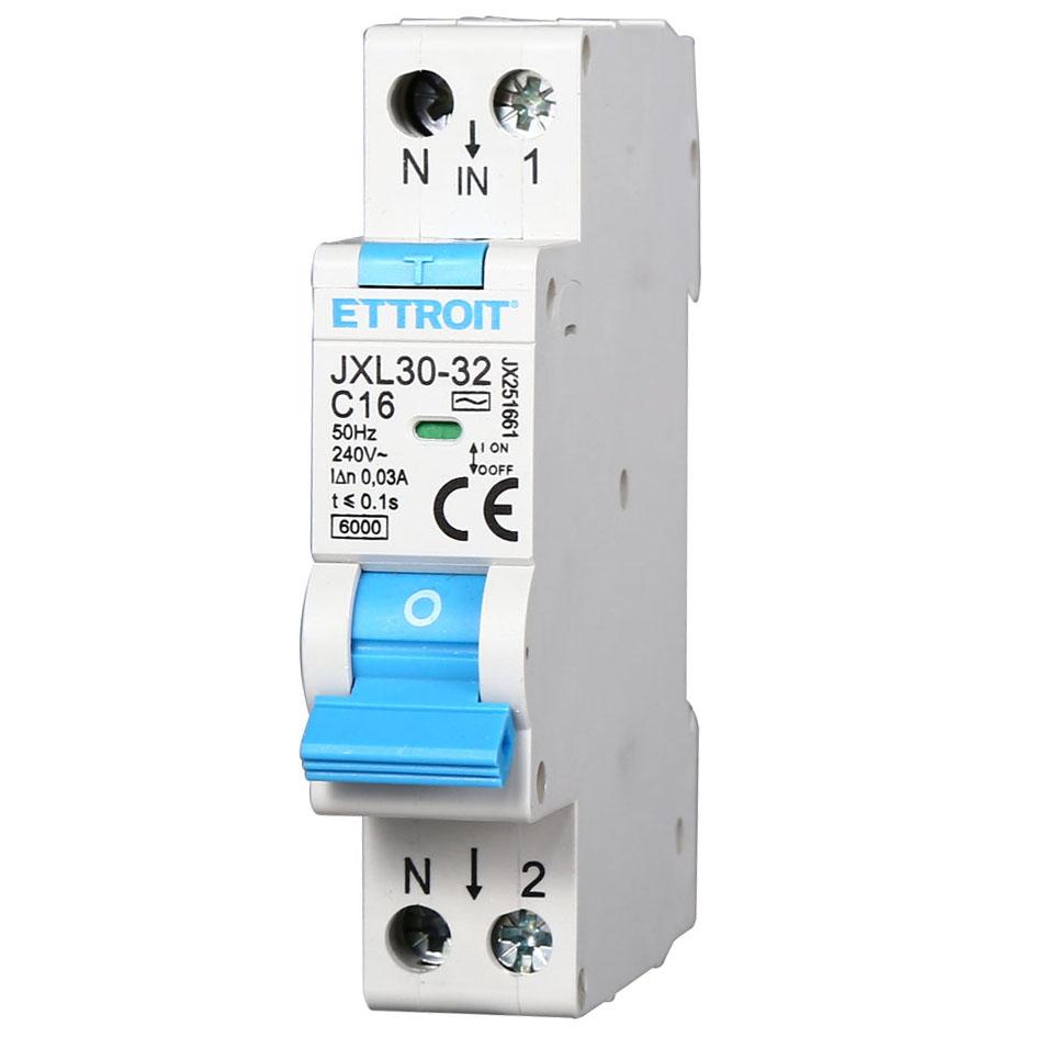 JX251661 — Magnetotermico Differenziale 1P+N 16A 30mA 220V-6kA ELETTRONICO