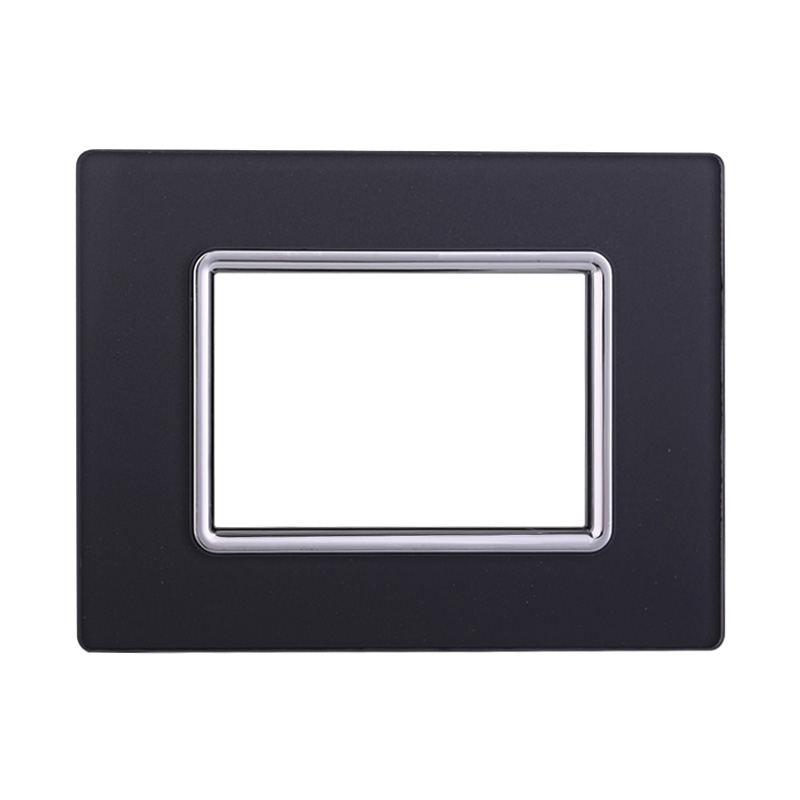 LN84310 — PLACCA VETRO 3P ACCIAIO SCURO
