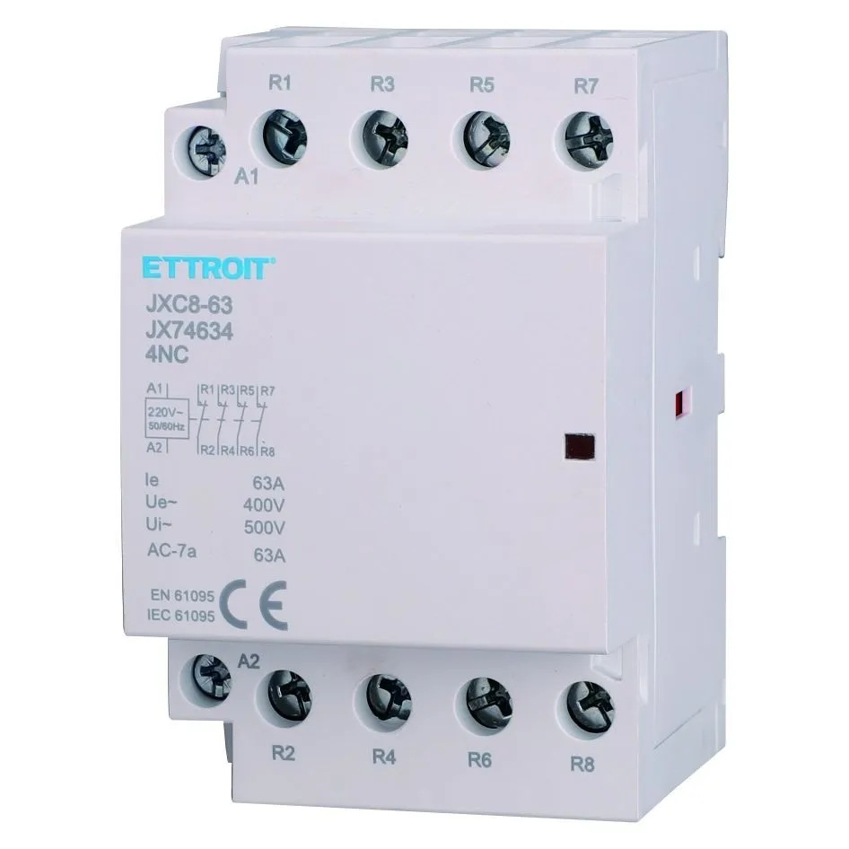 JX74634 — AC contattore DIN Rail 4P 220V 63A 4 Contatti NC